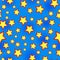 Comic starry bright seamless pattern