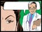 Comic Style Doctor and Woman Patient Talking