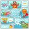 Comic super animals. Superheroes animal kids in book page with speech bubbles, cute and fun vintage cartoon vector