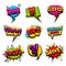 Comic text collection sound effects pop art style