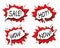 Comic text sound effects. Vector bubble icon speech phrase, cartoon exclusive font label tag expression, sounds