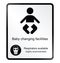 Comical baby changing facilities Information Sign