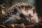 A comical and curious hedgehog poking its nose around - This hedgehog is poking its nose around. Generative AI
