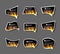 Comics stiker labell Icon fire flames style carton background