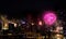 Coming in Happy New Year background sparks on fireworks colorful in the night sky. night beautiful for festival party.