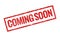 Coming soon grunge stamp sign banner. Rubber red isolated stamp symbol