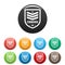 Commando badge icons set color