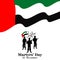 Commemoration day of the UAE Martyr`s Day. 30 november. translate from arabic: Martyr Commemoration Day.