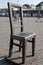 Commemoration memorial to deported Jews: art installthe ation of empty chairs in the square in the Jewish Ghetto in Cracow Poland