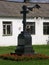Commemorative cross made of black stone. Alexander Svirsky Monastery