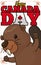 Commemorative Design for Canada Day with Cute Beaver, Vector Illustration