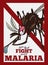 Commemorative Poster with Female Mosquito for Malaria Day, Vector Illustration