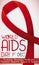 Commemorative Ribbon to Promote Awareness in World AIDS Day, Vector Illustration