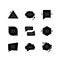 Comment box black glyph icons set on white space