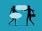 Comment. Businessman holding a speech balloon. Business Concept Silhouette