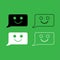 Comment smile message icon Black and white color set