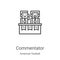 commentator icon vector from american football collection. Thin line commentator outline icon vector illustration. Linear symbol