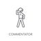 Commentator linear icon. Modern outline Commentator logo concept