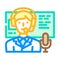 commentator news media color icon vector illustration