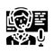 commentator news media glyph icon vector illustration
