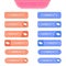 Comments buttons set. Collection of web buttons