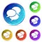 Comments icon digital abstract round buttons set illustration