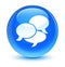 Comments icon glassy cyan blue round button