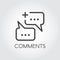 Comments or messaging line icon. Post or sms symbol in outline design. Bubbles for mobile apps, websites, social media
