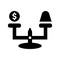 Commerce, speculation, financial icon. Black vector graphics