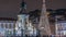 Commerce square illuminated and decorated at Christmas time in Lisbon night timelapse. Portugal