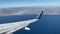 Commercial aircraft flying over the Gulf of California that separates the Gulf of California from the Pacific Ocean.