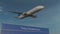 Commercial airplane taking off at Tokyo Haneda Airport 3D conceptual 4K animation