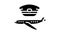 commercial aviation flight school glyph icon animation