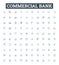 Commercial bank vector line icons set. Bank, Commercial, Banking, Finance, Credit, Investment, Account illustration