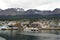 Commercial boats and ferries at the pier in Ushuaia, Argentina