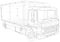 Commercial cargo van vector. Isolated Wire-frame Truck freight. Wire-frame line isolated. Vector rendering of 3d