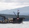 Commercial crab fishing vessel near Juneau, Alaska