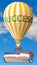 Commercial enterprise and success - shown as word Commercial enterprise and a balloon as a symbol of Commercial enterprise