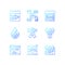 Commercial fishery gradient linear vector icons set