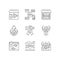 Commercial fishery linear icons set