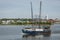 Commercial fishing boat Blue Stream, hailing port Newport News, Virginia, passing Palmer Island