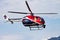 Commercial helicopter at airport and airfield. Rotorcraft. General aviation industry. Civil utility transportation. Air