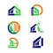 Commercial Home Cleaning Logo and Apps Icon Design Elements