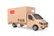 Commercial Industrial Cargo Delivery Van Truck as Carton Parcel Box. 3d Rendering