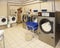 Commercial laundry interior