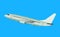 Commercial passenger airplane in flight. Large passenger aircraft. Realistic aircraft. Passenger plane.