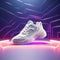 commercial photo of a pair of running shoes - generative Ai illustration