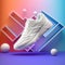 commercial photo of a pair of running shoes - generative Ai illustration