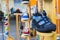 Commercial photography of a stall with trail shoes