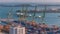 Commercial port of Singapore aerial timelapse.